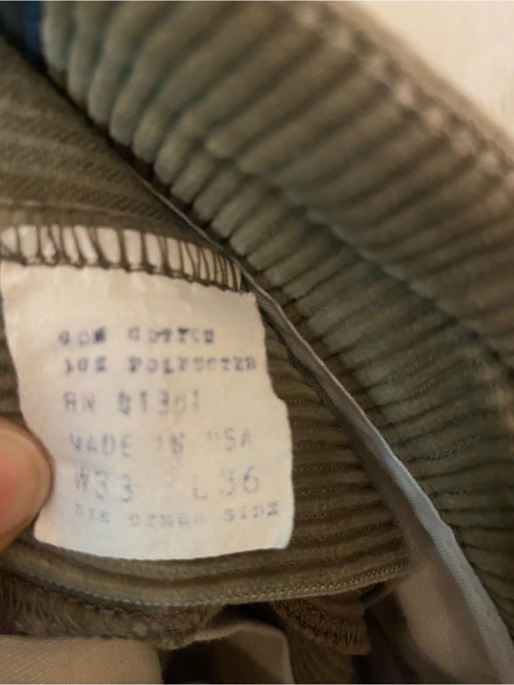 Polo Ralph Lauren Olive Green Corduroy Pleated Trousers Vtg Dbl Pleated 32 x 28 - Picture 4 of 10